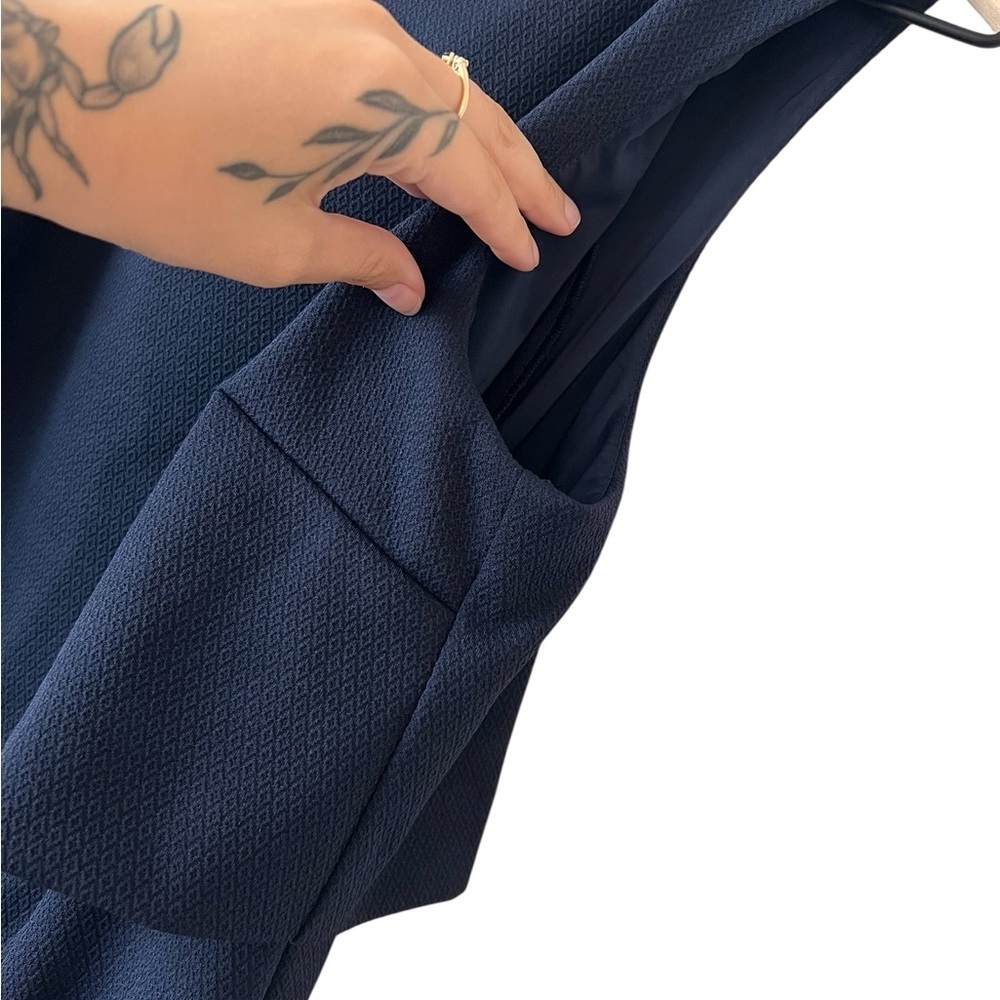 Trina Turk Navy Shalay Ponte Textured Dress Size 6 - Picture 5 of 10
